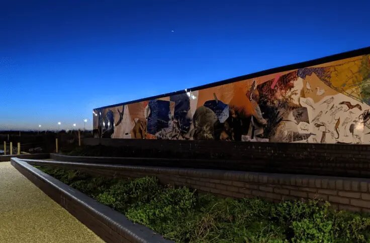 A photo of custom printed hoarding graphics
