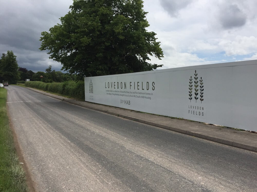 A photo of Hoarding printing for Lovedon Fields