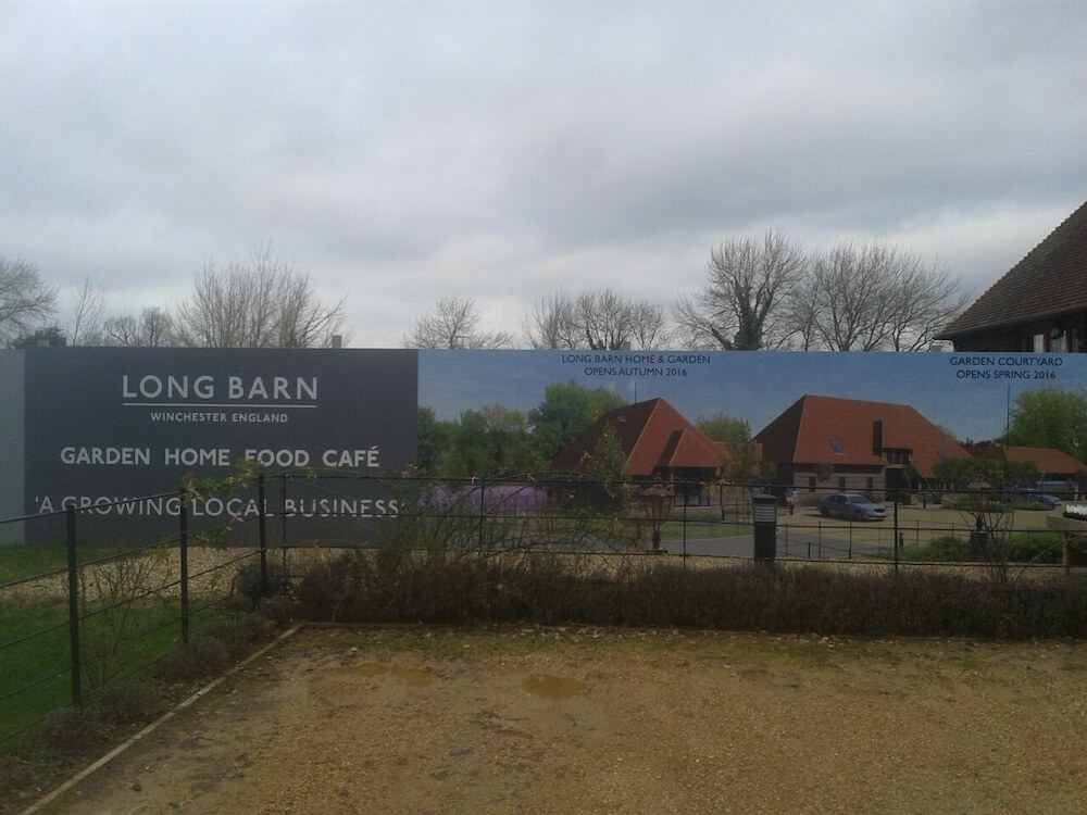 A photo of custom printed hoarding graphics for Long Barn