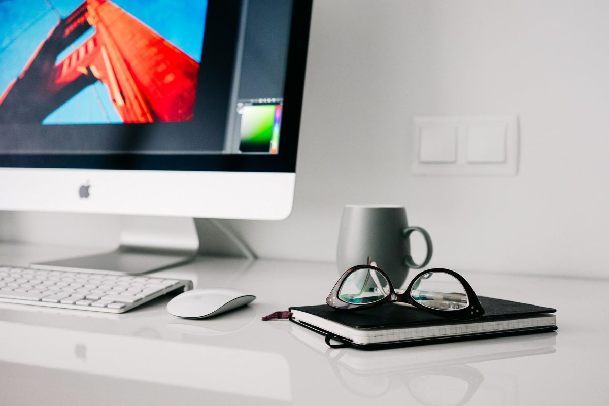 Photo of iMac with photoshop open for a bespoke printing service