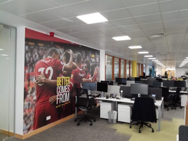 Bespoke printed wall graphics by Wallace Print installed in offices