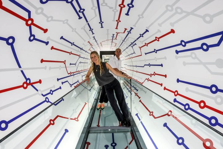 polycril installed rotating tube at paradox museum